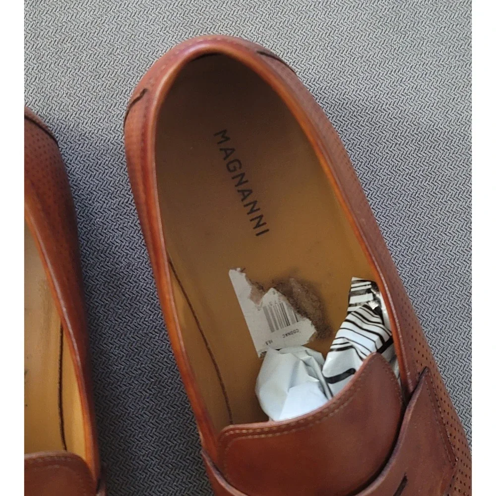 Magnanni Men's Congac Slip On‎ Loafers Made In Portugal Size 10.5 M 23159